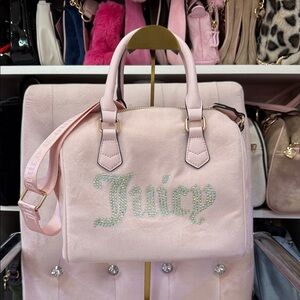 Juicy Couture Light Pink Satchel with Rhinestone Logo
